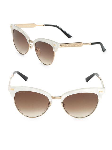 gucci mother of pearl cat eye sunglasses|gucci 52mm cat eye sunglasses.